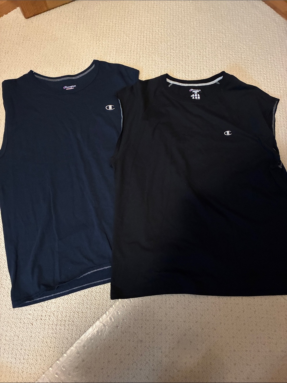 Champion Men’s Sleeveless Crew Tank Tops - Navy & Black